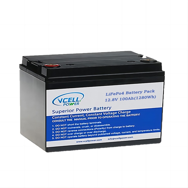 12,8V 12V 100Ah Deep Cycle LiFePO4-batteri