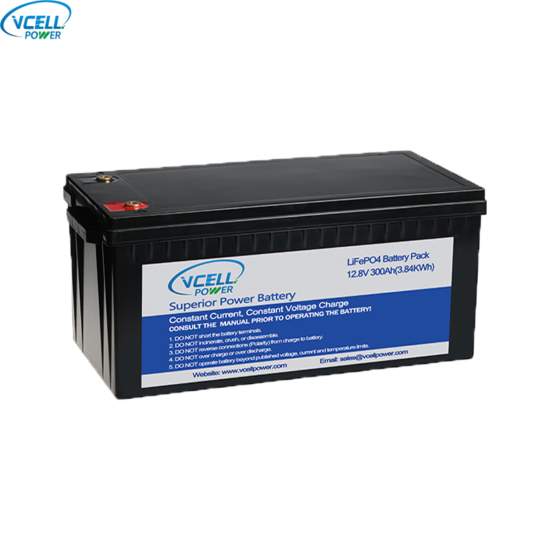 12,8V 300Ah LiFePO4 uppladdningsbart batteri
