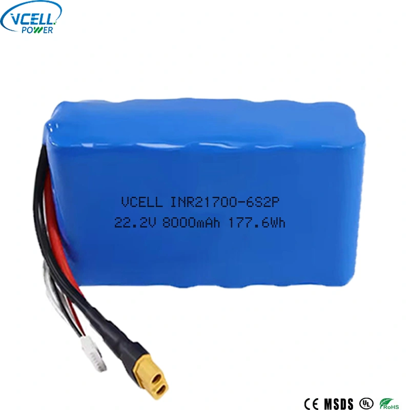 22,2V 8000mAh 21700 litiumjonbatteri