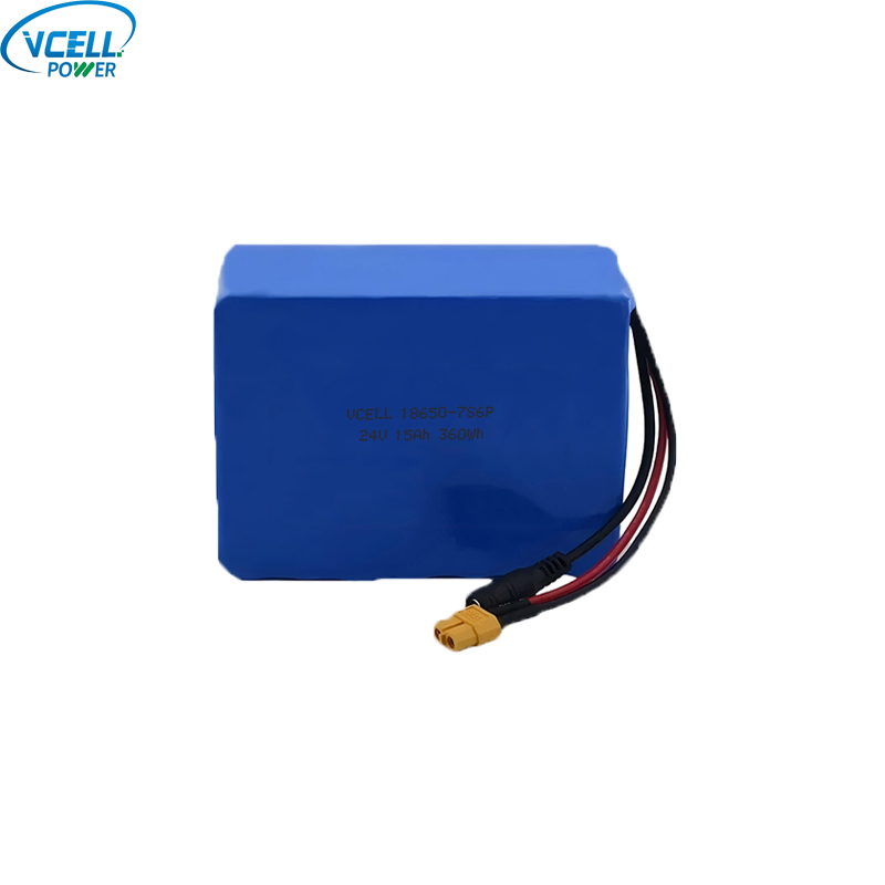 24V 15Ah Ebike litiumjonbatteri
